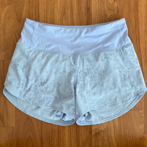 ❤️ Lululemon Speed Up Mid-Rise Lined Short 4" Pastel Blue Multi Size 6 - Picture 1 of 15